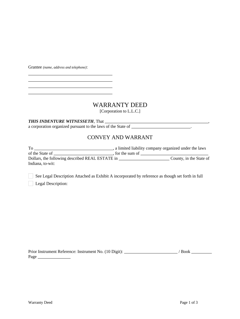 Indiana Corporation Company  Form