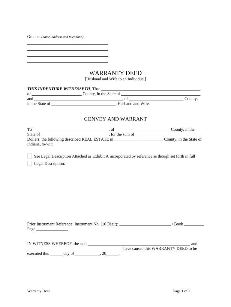 In Warranty Deed  Form