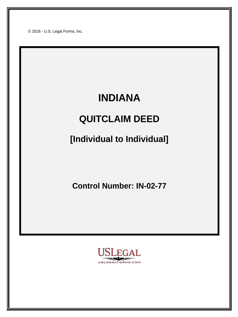 Indiana Quitclaim Deed  Form