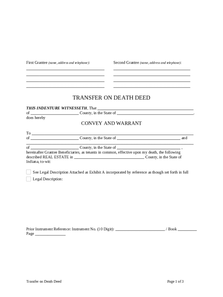 Transfer Death Deed  Form