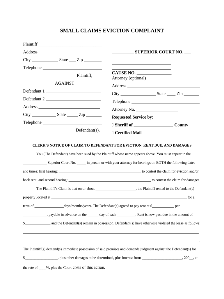 Indiana Damages  Form