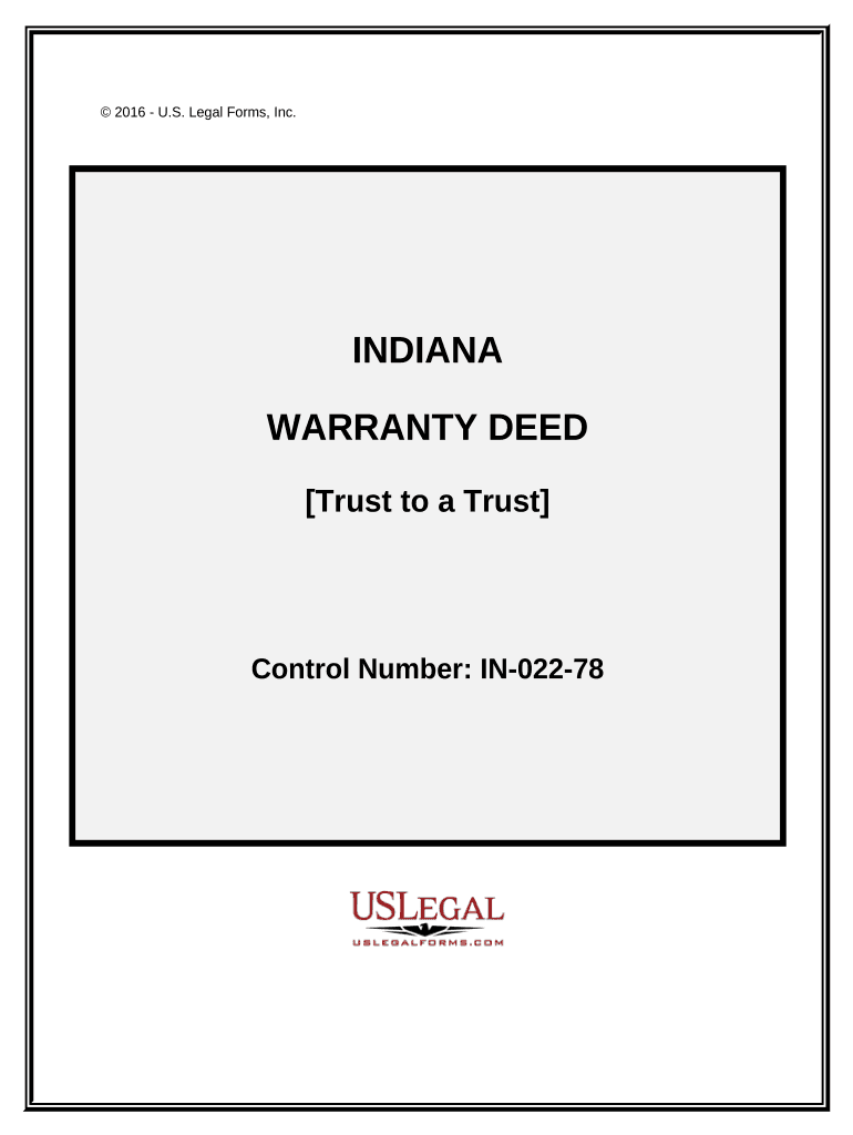 Warranty Deed Trust to a Trust Indiana  Form