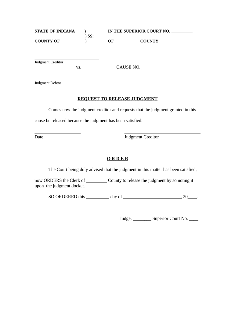 Release Judgment Form