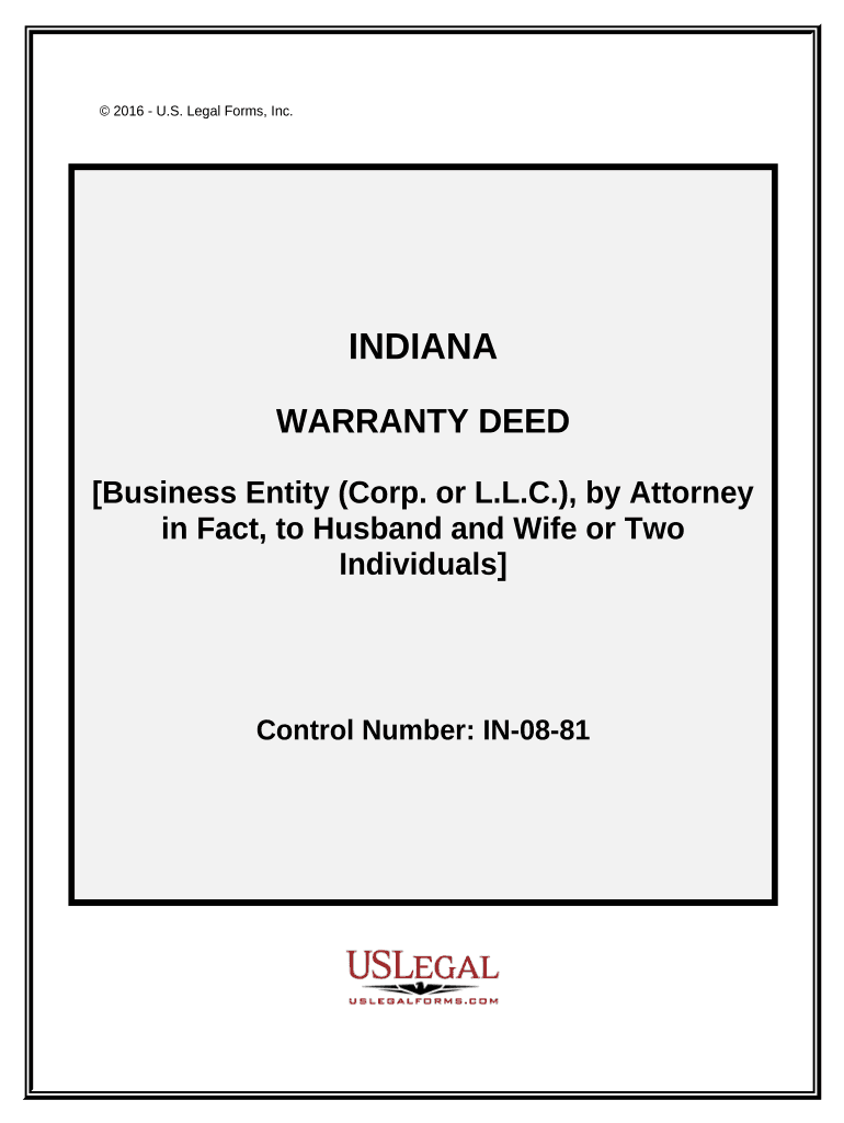 Indiana Warranty  Form