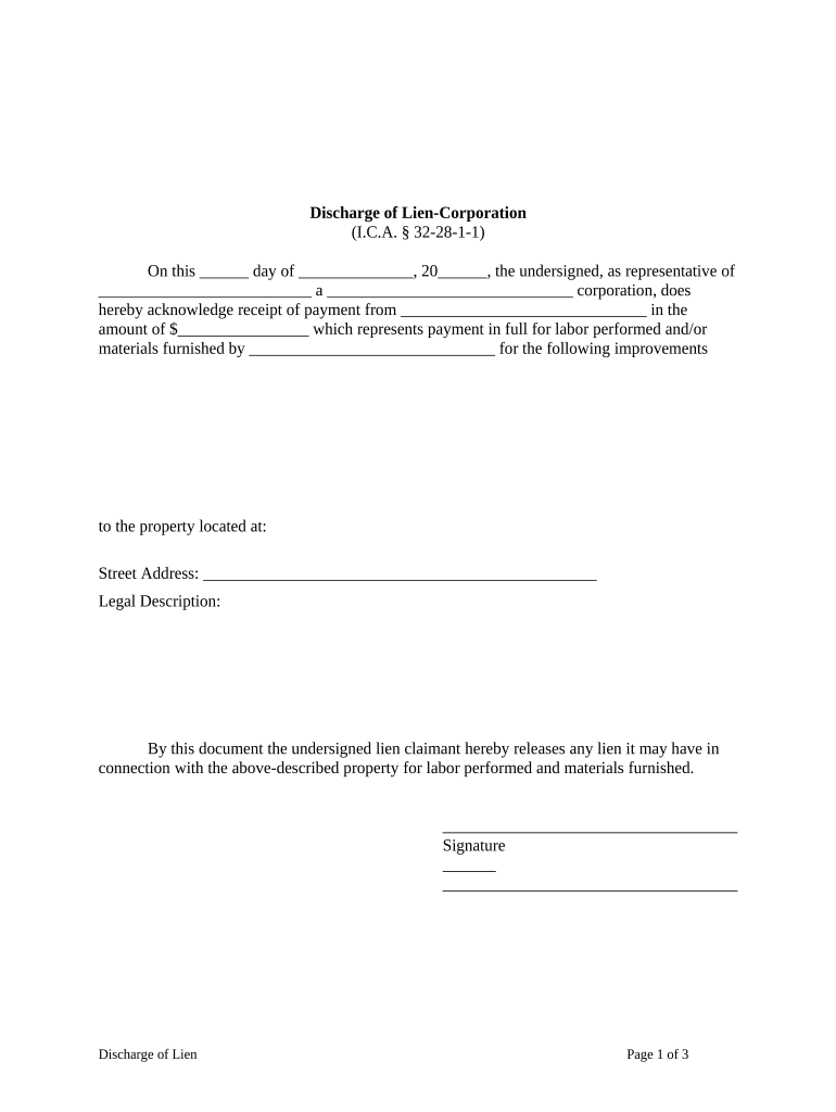 Indiana Discharge  Form