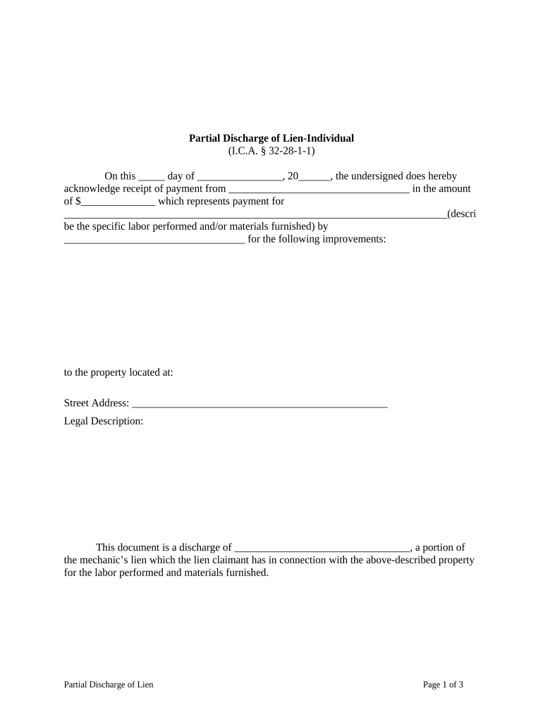 Indiana Discharge  Form