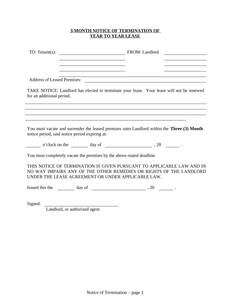 Indiana Termination  Form