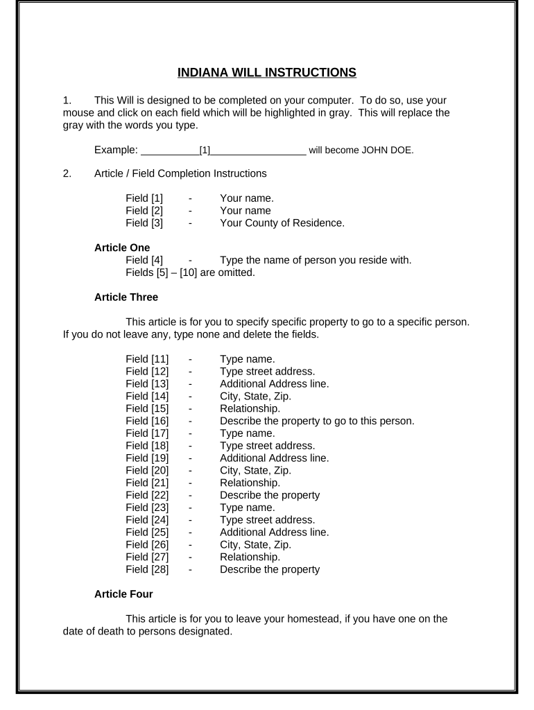 Mutual Wills Containing Last Will and Testaments for Unmarried Persons Living Together with No Children Indiana Form