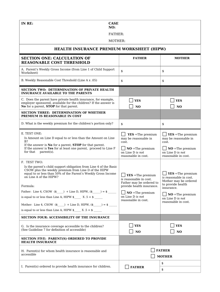 Premium Worksheet  Form