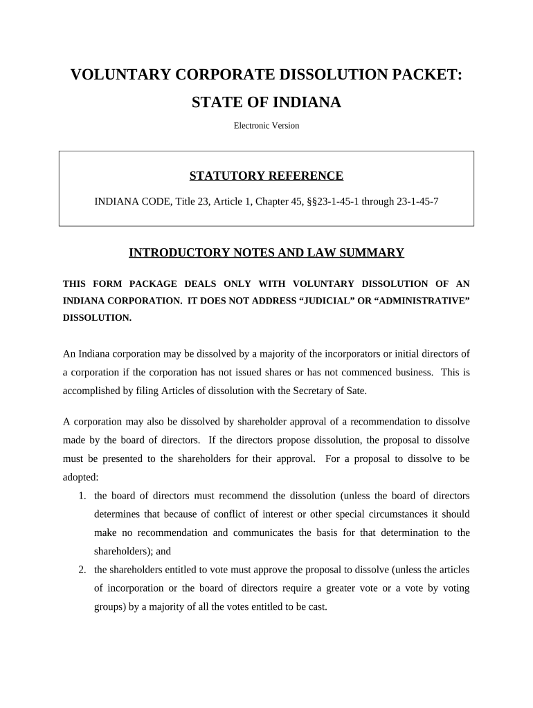 Dissolution Corporation  Form