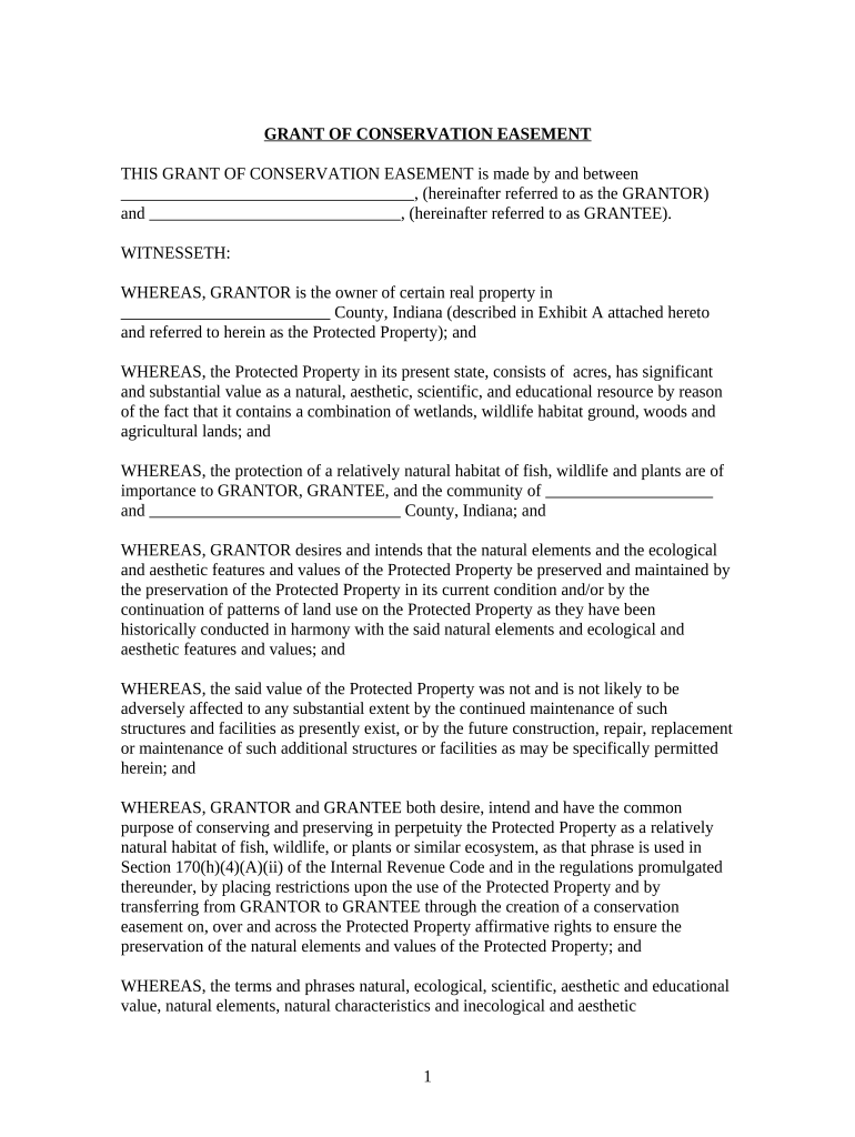 Indiana Easement  Form