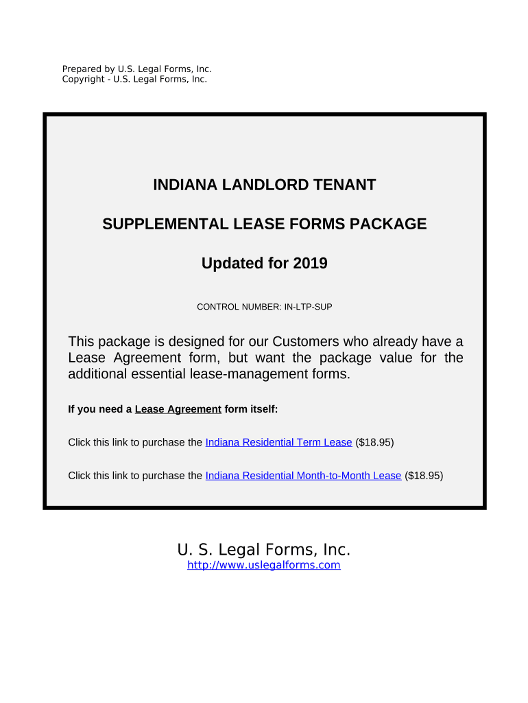 Supplemental Residential Lease Forms Package Indiana
