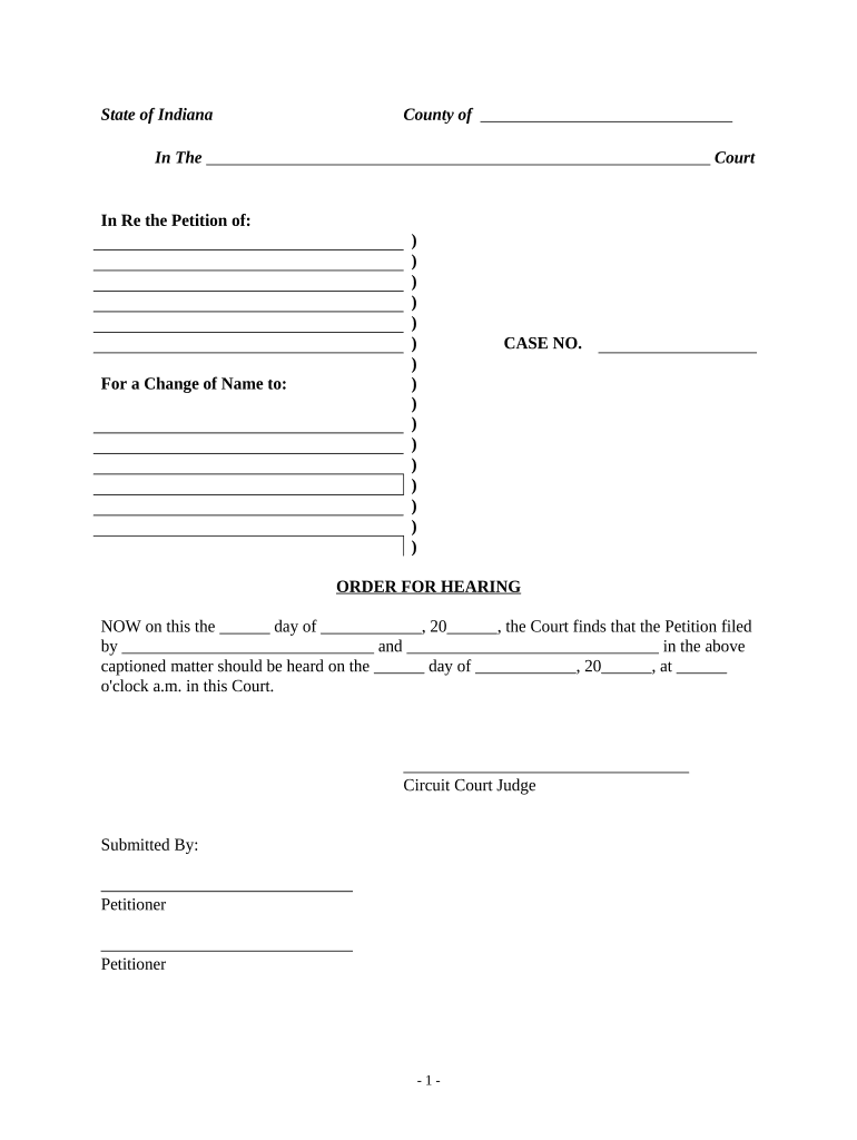 Hearing Name Change  Form