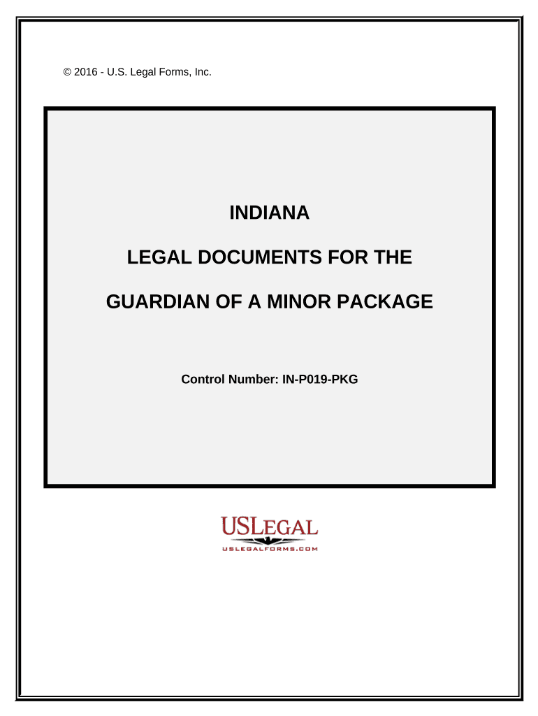 Legal Documents for the Guardian of a Minor Package Indiana  Form