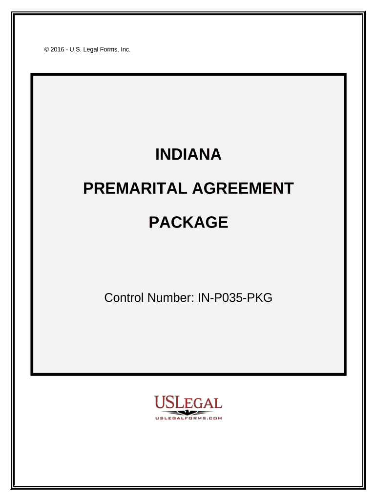 Premarital Agreements Package Indiana  Form