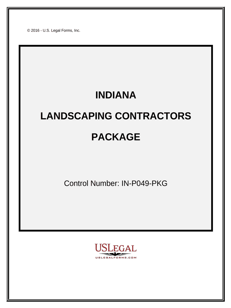 Landscaping Contractor Package Indiana  Form