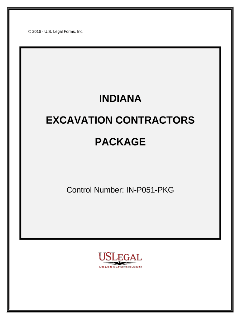 Excavation Contractor Package Indiana  Form