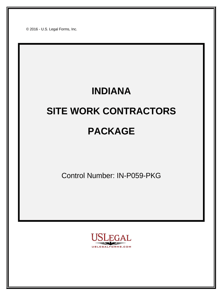 Site Work Contractor Package Indiana  Form