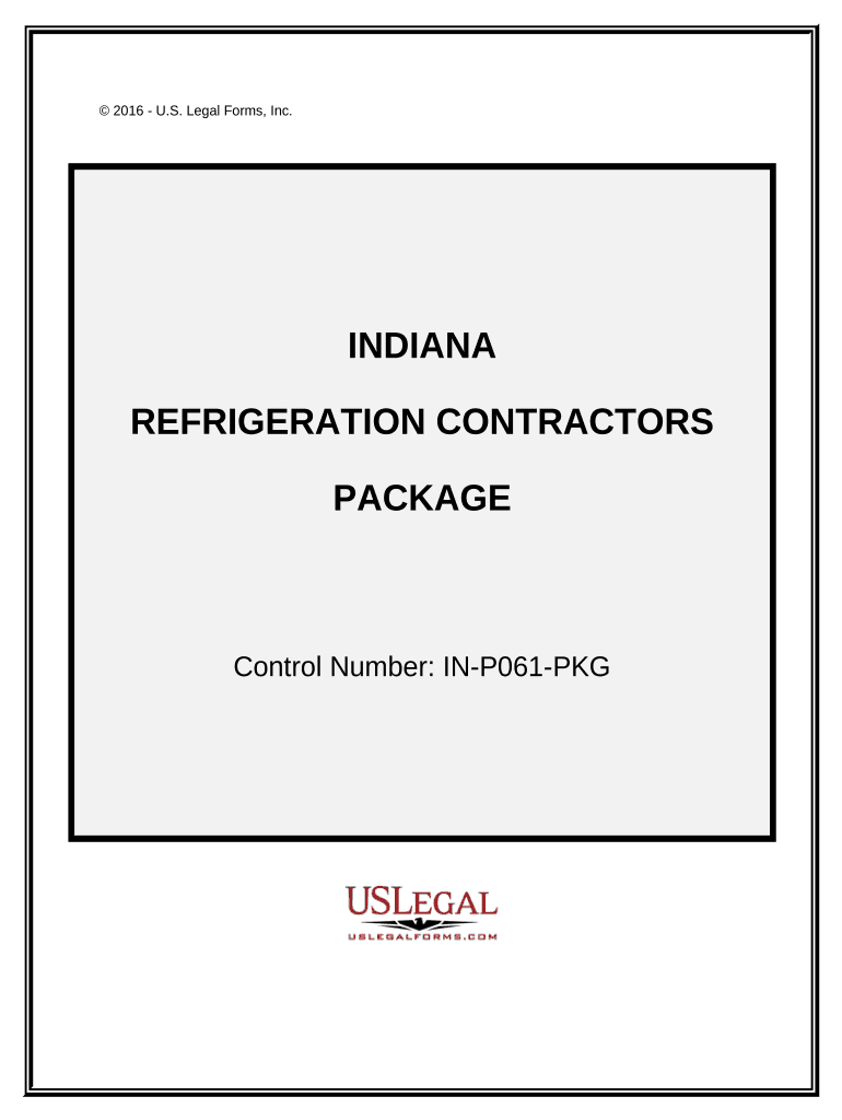 Refrigeration Contractor Package Indiana  Form