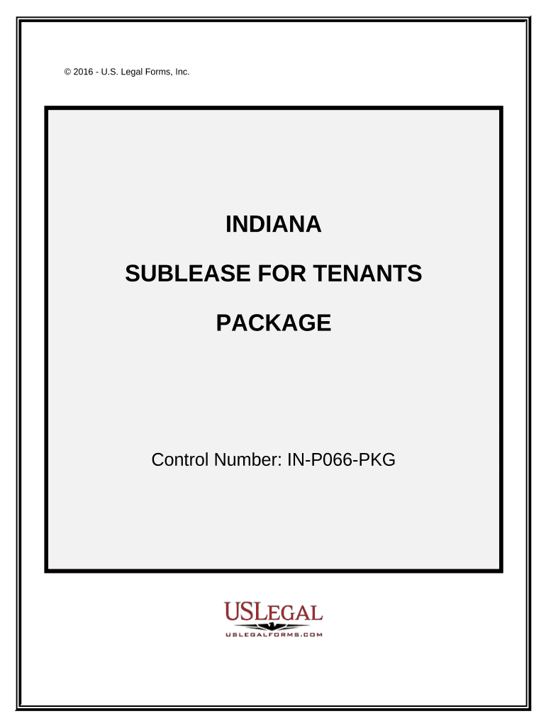Landlord Tenant Sublease Package Indiana  Form