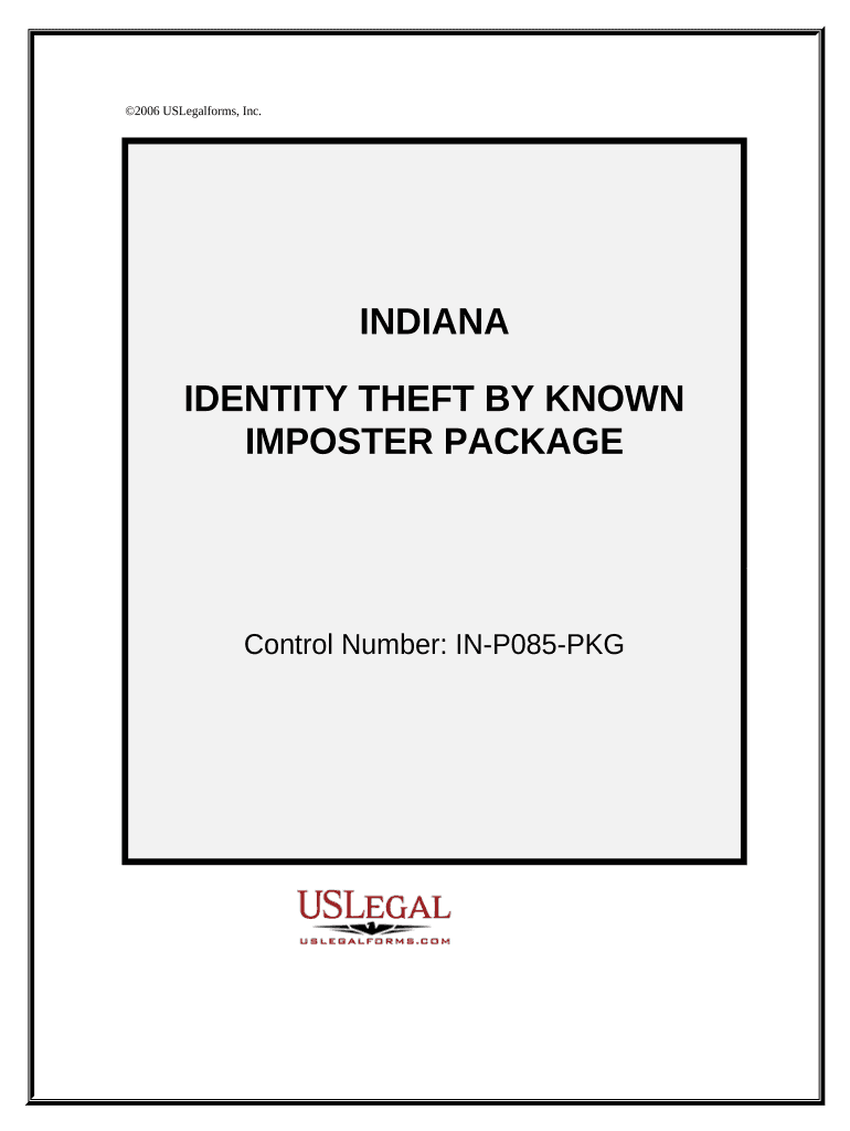 Identity Theft by Known Imposter Package Indiana  Form