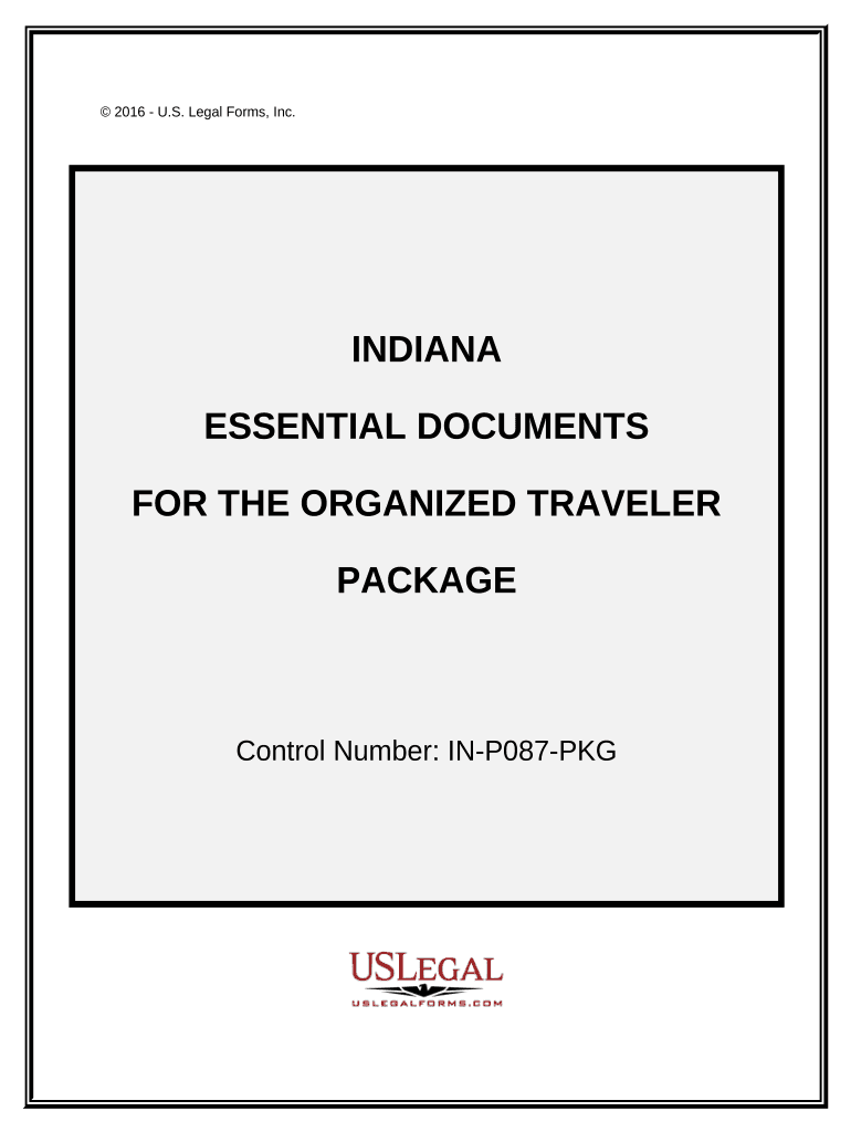 Essential Documents for the Organized Traveler Package Indiana  Form