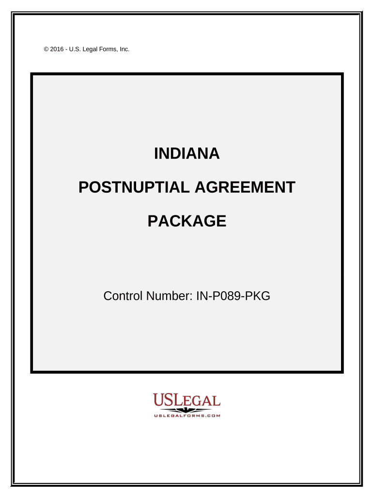 Postnuptial Agreements Package Indiana  Form