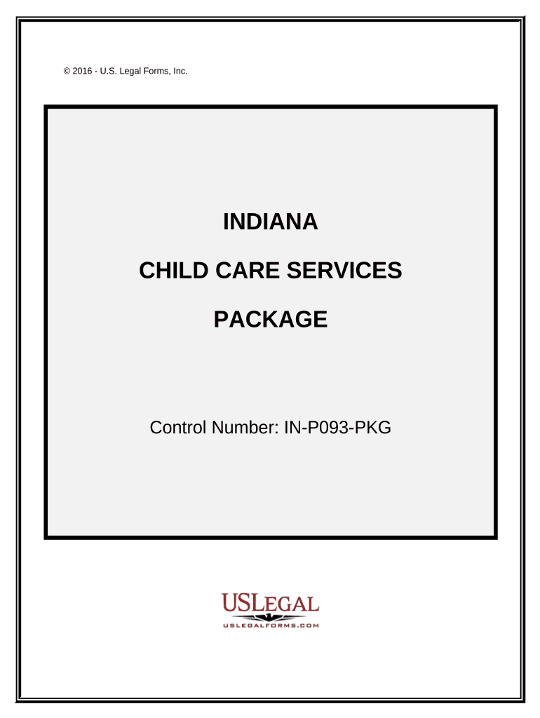 Child Care Services Package Indiana  Form