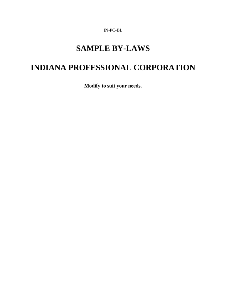 Indiana Bylaws  Form