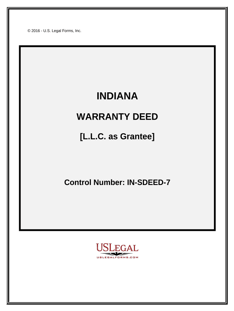 Warranty Deed from Limited Partnership or LLC is the Grantor, or Grantee Indiana  Form