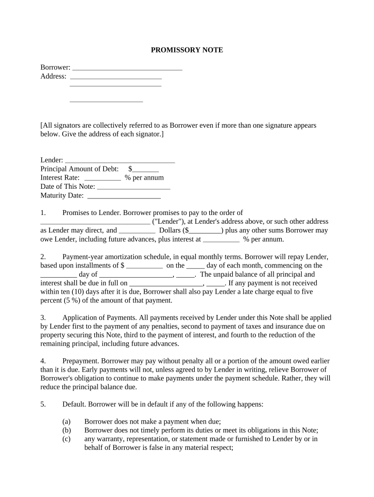 Secured Promissory Note with Monthly Installment Payments Kansas  Form