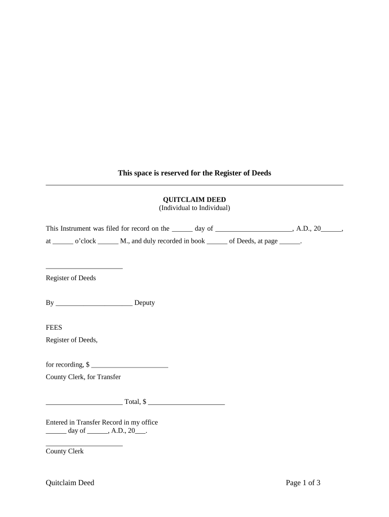 Kansas Quitclaim Deed  Form