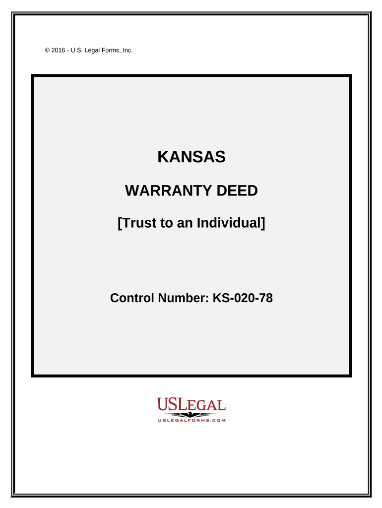 Warranty Deed Trust to an Individual Kansas  Form