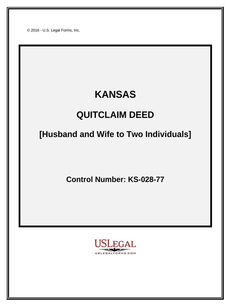 Quitclaim Deed from Husband and Wife to Two Individuals Kansas  Form