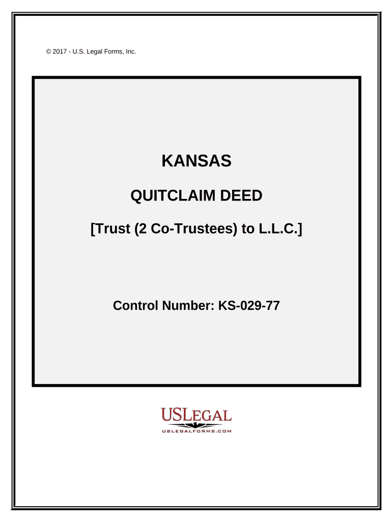 Quitclaim Deed Trust 2 Co Trustees to LLC Kansas  Form