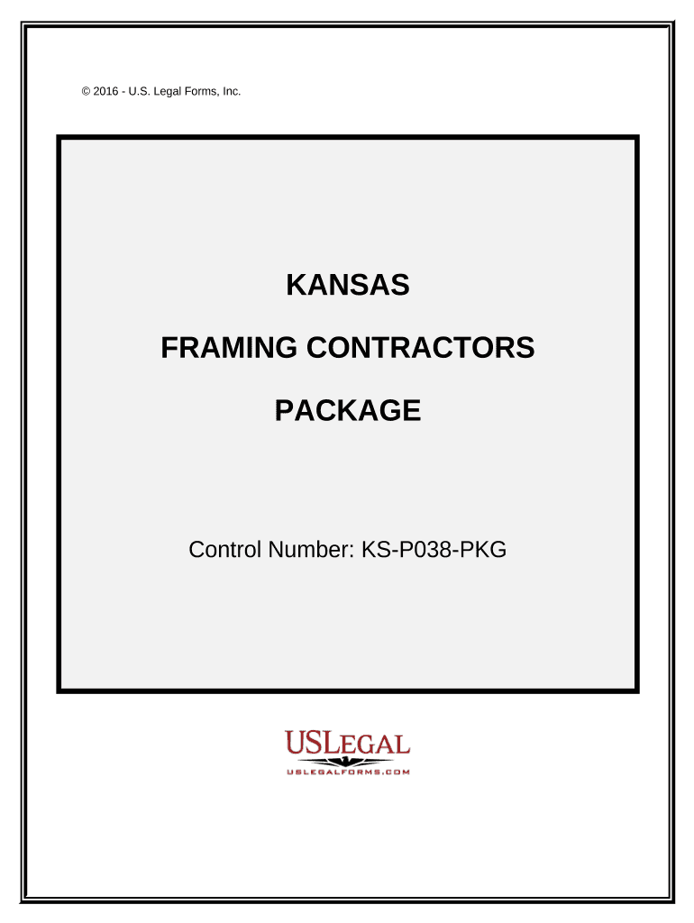 Framing Contractor Package Kansas  Form