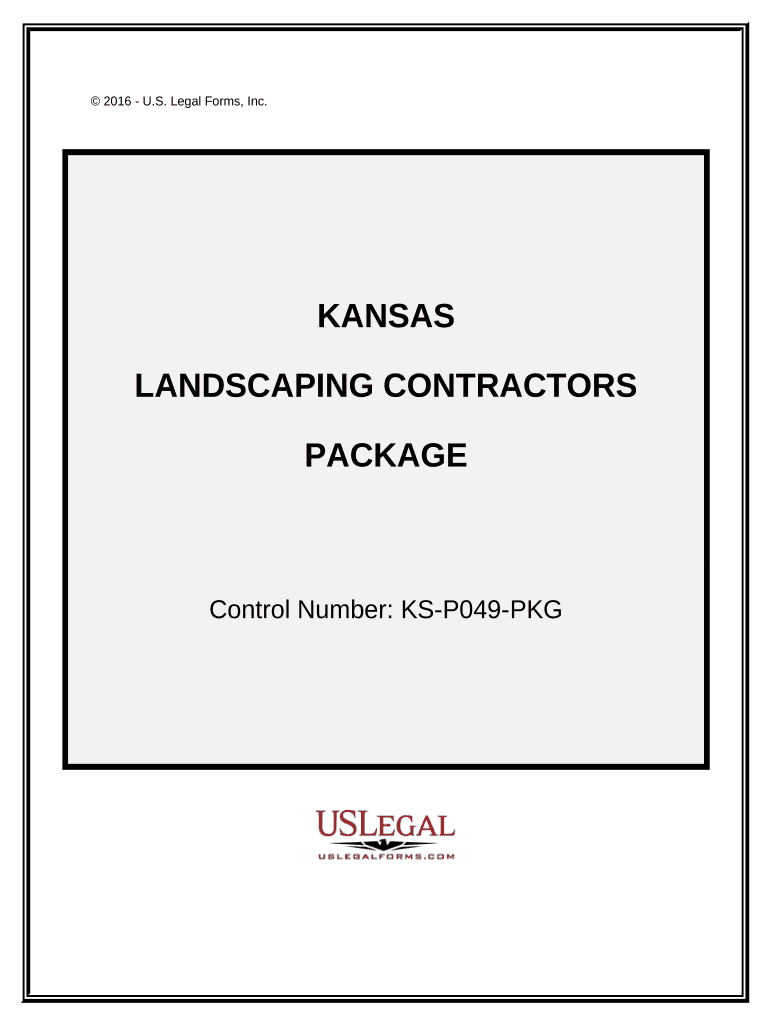 Landscaping Contractor Package Kansas  Form