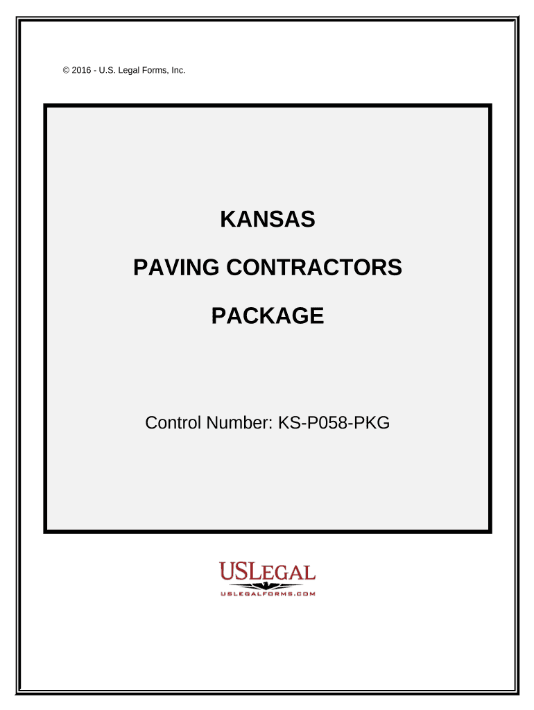 Paving Contractor Package Kansas  Form
