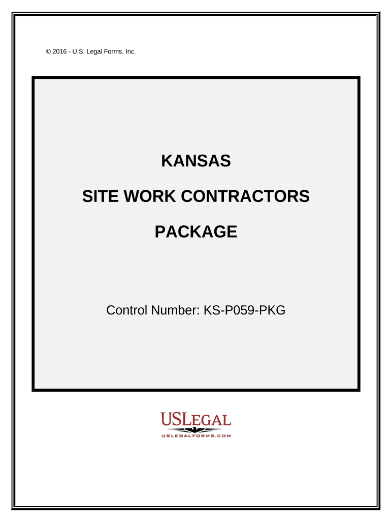 Site Work Contractor Package Kansas  Form