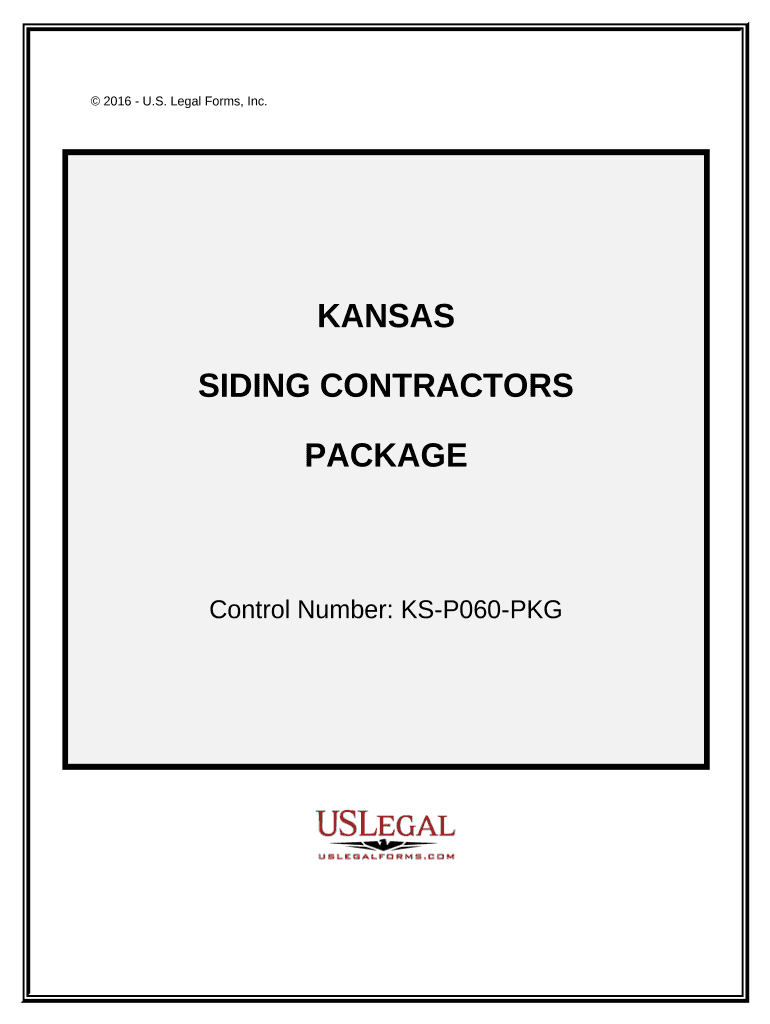 Siding Contractor Package Kansas  Form