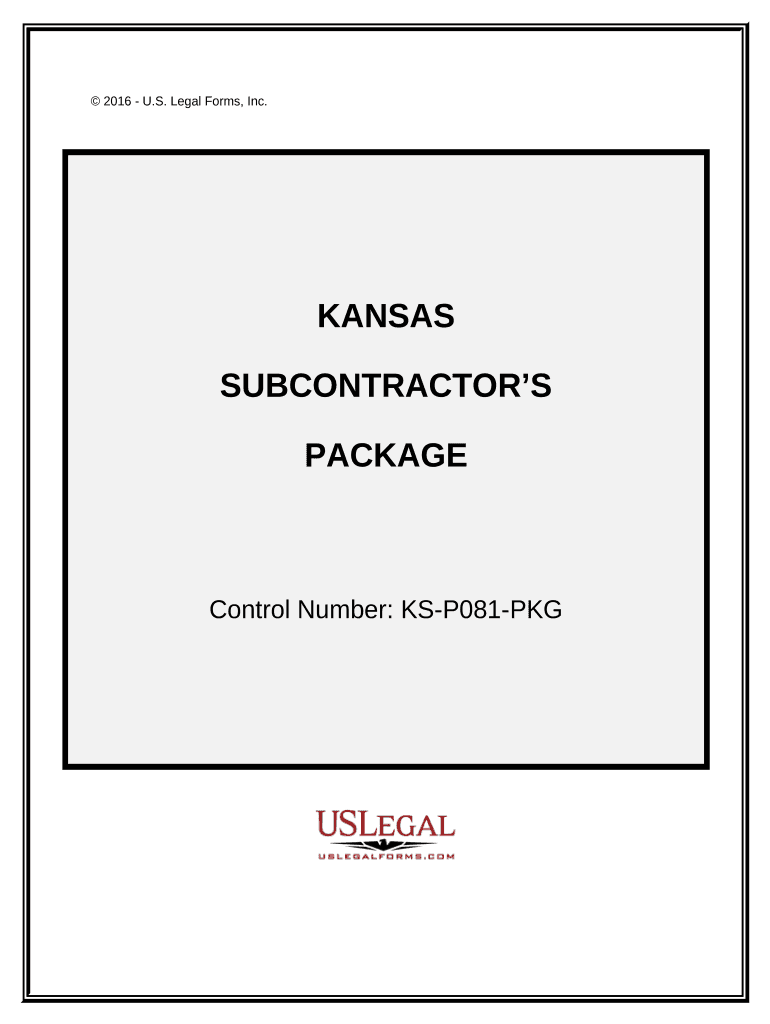 Subcontractors Package Kansas  Form