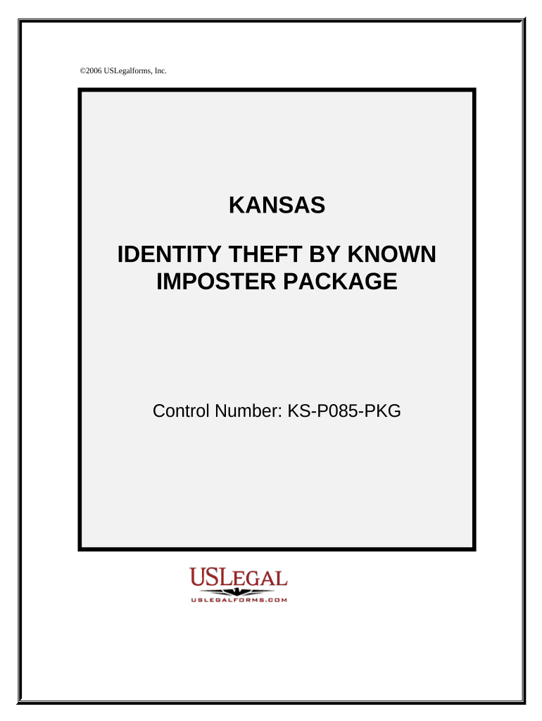 Identity Theft by Known Imposter Package Kansas  Form