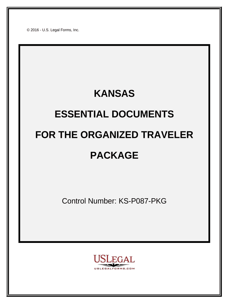Essential Documents for the Organized Traveler Package Kansas  Form