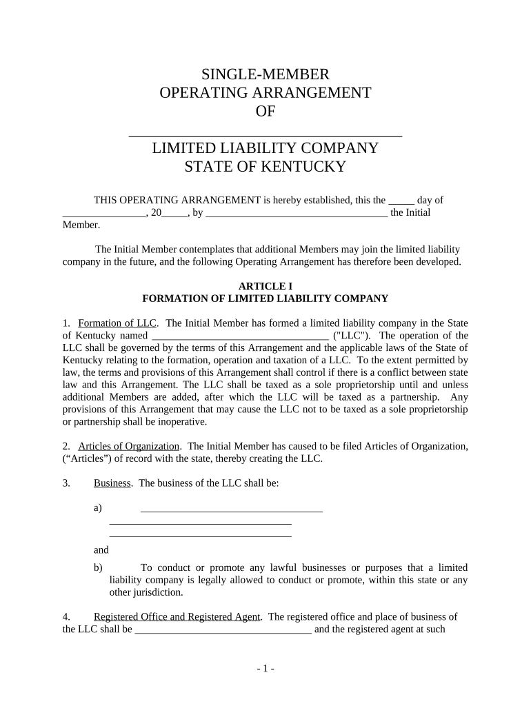 Ky Llc  Form