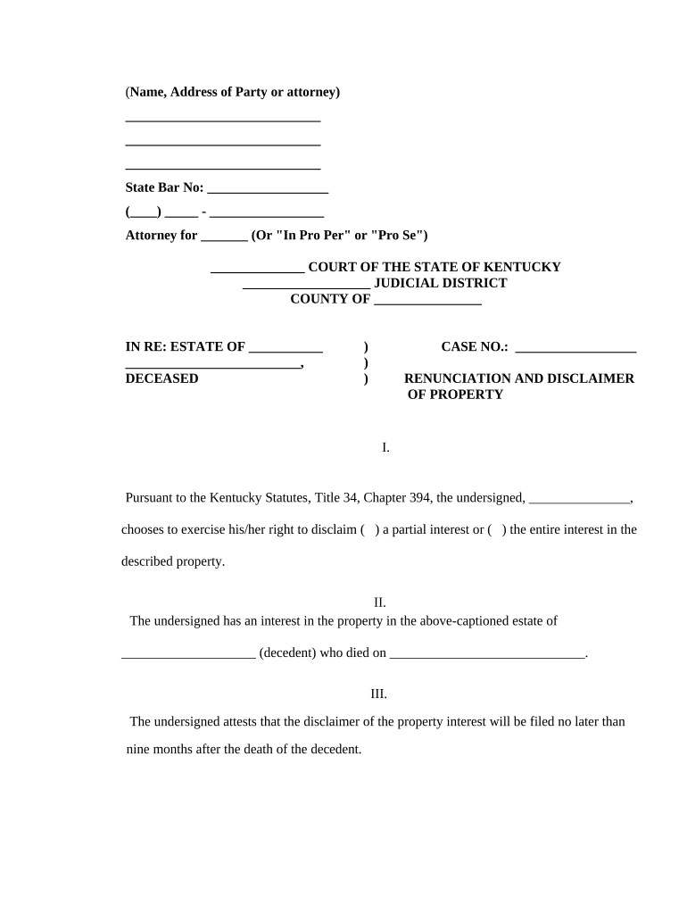 Disclaimer Form