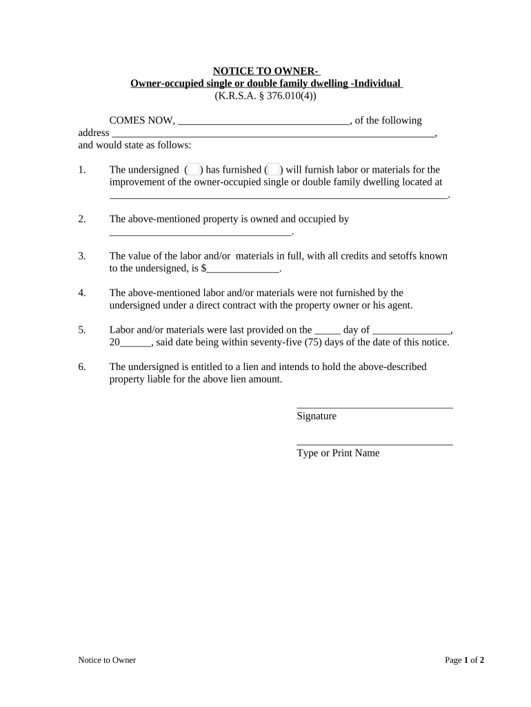 Ky Notice  Form