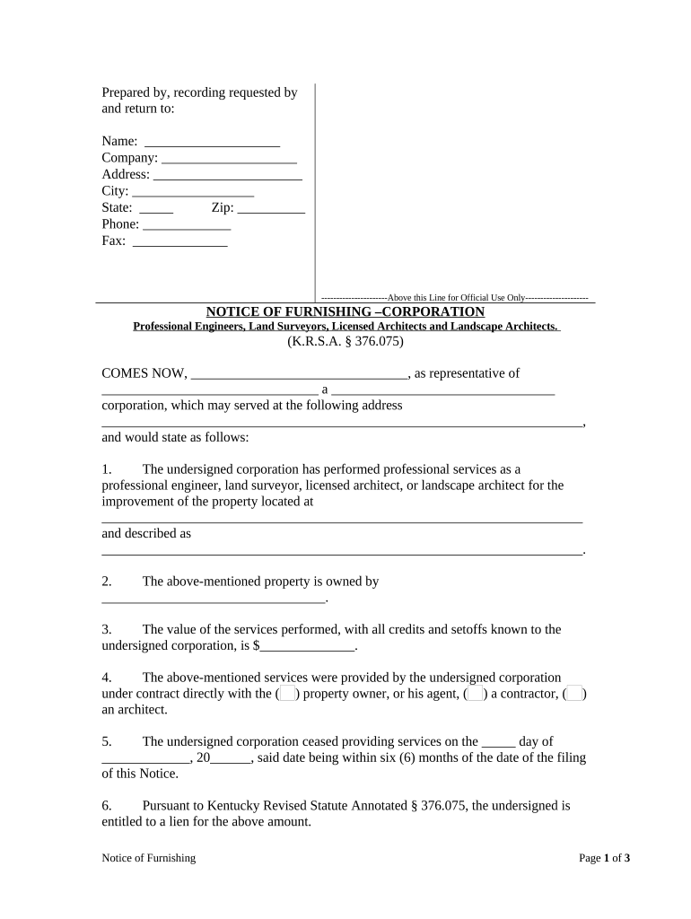 Kentucky Notice  Form