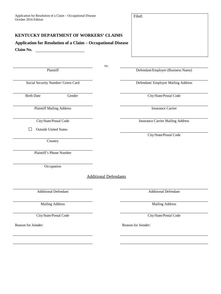 Kentucky Application Form