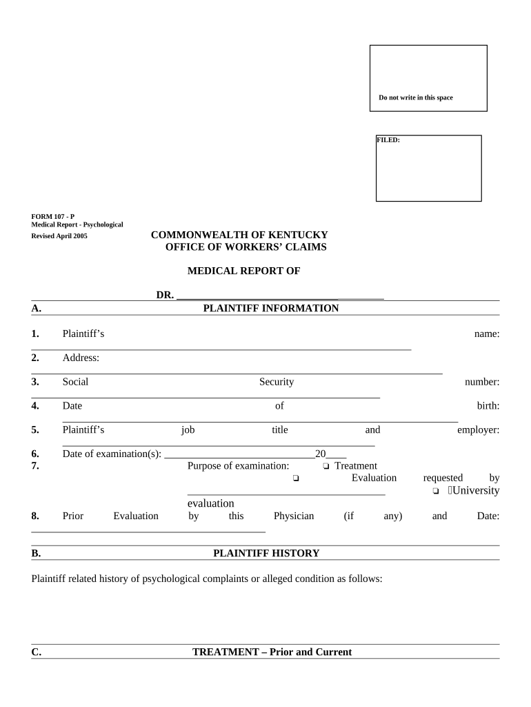 Report Psychological Template  Form