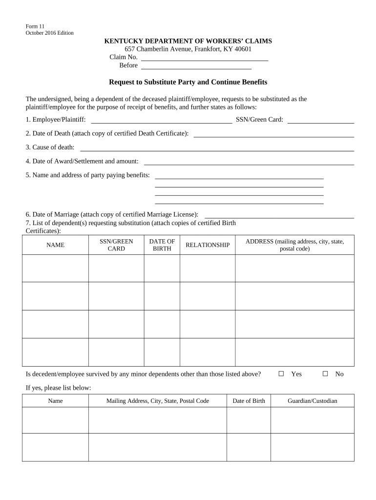 Motion to Substitute Party Kentucky Kentucky  Form